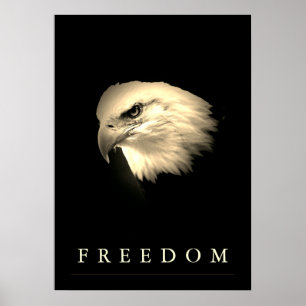 Sepia Freedom American Eagle Patriotic Poster