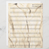  Sepia Gekreukeld Blank Bladmuziek 10 Stave (Voorkant / Achterkant)