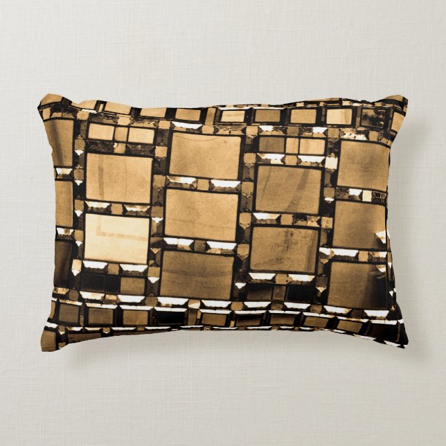 Sepia Geometric Mirror Patroon Accent Kussen (Voorkant)