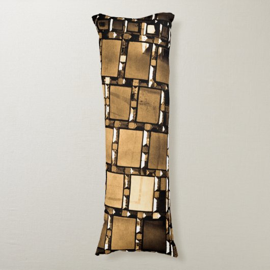 Sepia Geometric Mirror Patroon Lichaamskussen (Voorkant Verticaal)