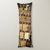 Sepia Geometric Mirror Patroon Lichaamskussen (Achterkant (Verticaal))