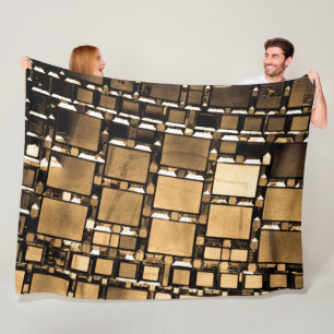 Sepia Geometric Mirrors Fleece Deken