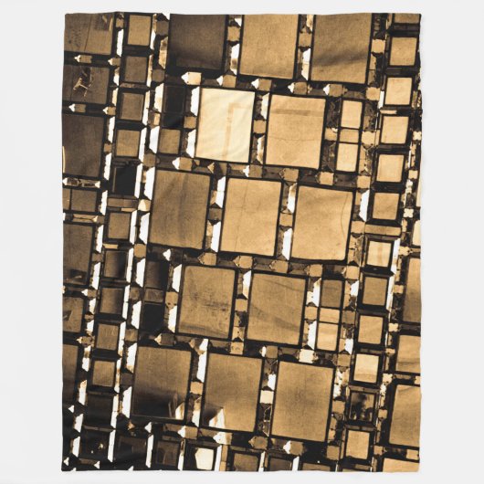 Sepia Geometric Mirrors Fleece Deken (Voorkant)