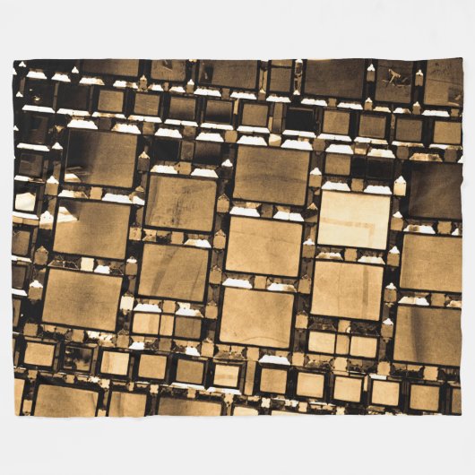 Sepia Geometric Mirrors Fleece Deken (Voorkant (Horizontaal))