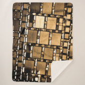 Sepia Geometric Mirrors Sherpa Deken (Voorkant)