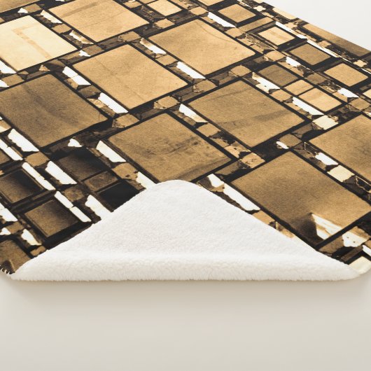 Sepia Geometric Mirrors Sherpa Deken (3/4)