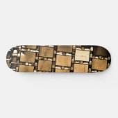 Sepia geometrische spiegels patroon persoonlijk skateboard (Horizontaal)