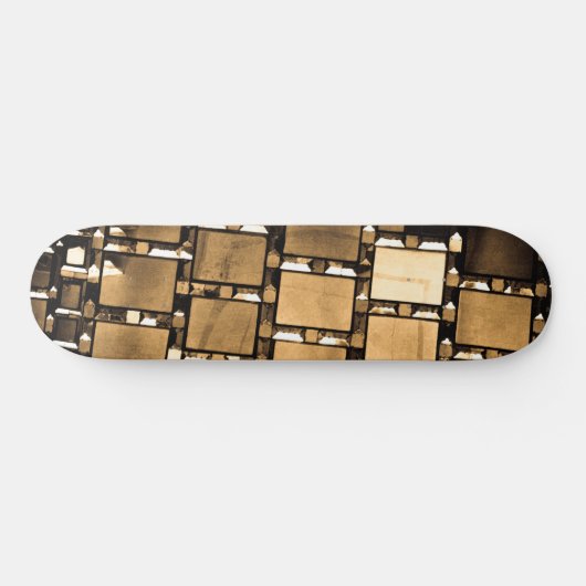 Sepia geometrische spiegels patroon persoonlijk skateboard (Horizontaal)