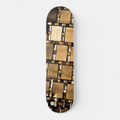 Sepia geometrische spiegels patroon persoonlijk skateboard (Voorkant)