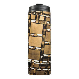 Sepia geometrische spiegels patroon thermosbeker