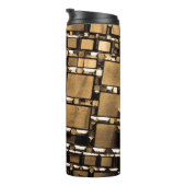 Sepia geometrische spiegels patroon thermosbeker (Geroteerd rechts)