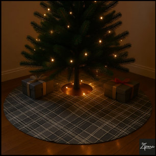 Sepia geruite vintage tartan taupe ruit kerstboom rok