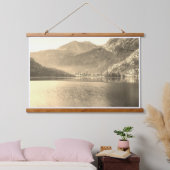 Sepia-getinte Silver Lake met berglandschap Hangend Wandkleed (Slaapkamer)