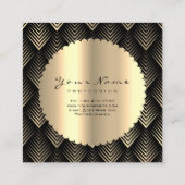 Sepia Gold Black Glitter Makeup Artist Lashes Logo Vierkante Visitekaartje (Achterkant)