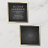 Sepia Gold Border | Achtergrond textiel Vierkante Visitekaartje (Voorkant / Achterkant)