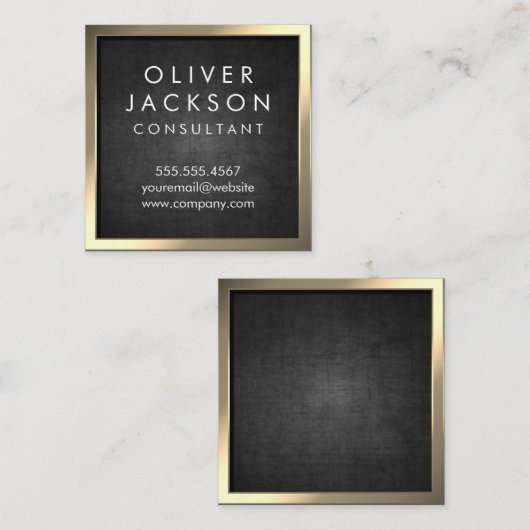 Sepia Gold Border | Achtergrond textiel Vierkante Visitekaartje (Voorkant / Achterkant)