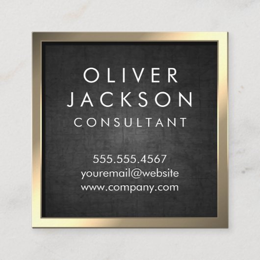 Sepia Gold Border | Achtergrond textiel Vierkante Visitekaartje (Voorkant)