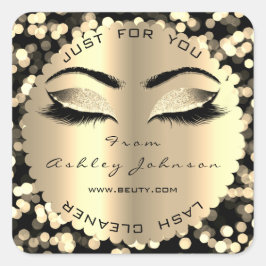 Sepia Gold Confetti Glitter Lash Cleaner Square Vierkante Sticker
