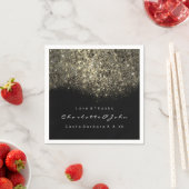 Sepia Gold Glitter Black White Confetti Sequin Servetten (Insitu)