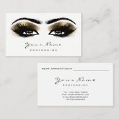 Sepia Gold Glitter Makeup Artist Lashes Black Whit Afsprakenkaartje (Voorkant / Achterkant)
