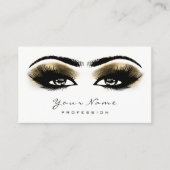 Sepia Gold Glitter Makeup Artist Lashes Black Whit Afsprakenkaartje (Voorkant)