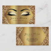 Sepia Gold Glitter Makeup Lashes Glitter effect Visitekaartje (Voorkant / Achterkant)
