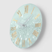 Sepia Gold Gray MInt Metallic Roman Numers Grote Klok (Hoek)