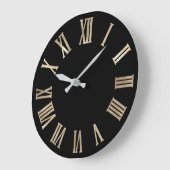 Sepia Gold Grey Black Metallic Roman Nummers Grote Klok (Hoek)