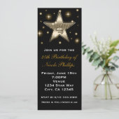 Sepia Gold Hollywood Star Retro  Uitnodiging (Staand voorkant)