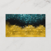 Sepia Gold Sparkly Glitter Blauwgroen Black White Visitekaartje (Voorkant)