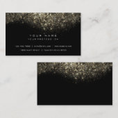 Sepia Gold Sparkly Glitter Glam Black Visitekaartje (Voorkant / Achterkant)