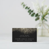 Sepia Gold Sparkly Glitter Glam Black Visitekaartje (Staand voorkant)