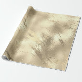 Sepia Gold Stroke Marble Shiny Glam Abstracte VIP Cadeaupapier (Uitgerold)
