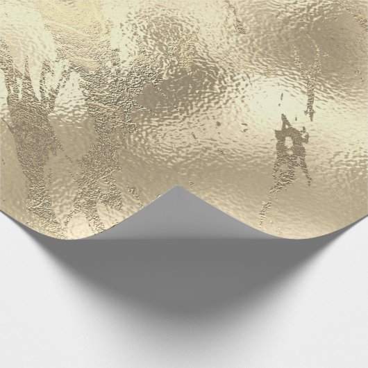 Sepia Gold Stroke Marble Shiny Glam Abstracte VIP Cadeaupapier (Hoek)