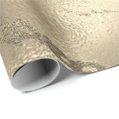 Sepia Gold Stroke Marble Shiny Glam Abstracte VIP Cadeaupapier (Rol Hoek)