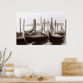 Sepia Gondolas Poster (Keuken)