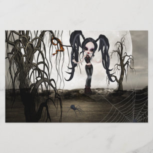 Sepia Gothic Girl Briefpapier