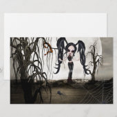 Sepia Gothic Girl Briefpapier (Voorkant / Achterkant)