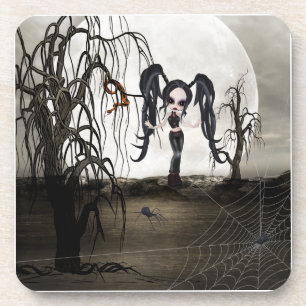 Sepia Gothic Girl Drankjes Onderzetter