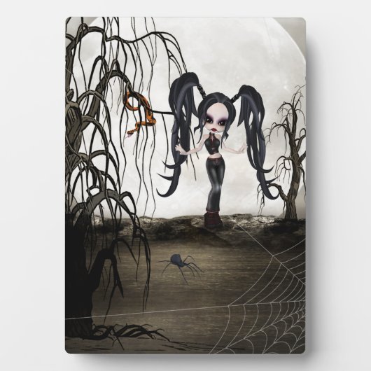 Sepia Gothic Girl Fotoplaat (voorkant)