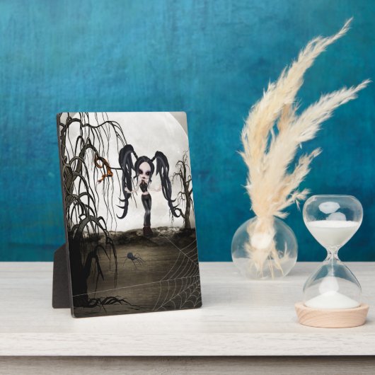 Sepia Gothic Girl Fotoplaat (Zijkant)