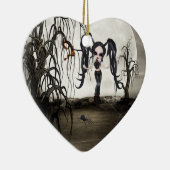 Sepia Gothic Girl Keramisch Ornament (Rechts)