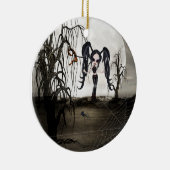 Sepia Gothic Girl Keramisch Ornament (Rechts)