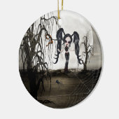 Sepia Gothic Girl Keramisch Ornament (Links)