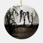 Sepia Gothic Girl Keramisch Ornament (Achterkant)