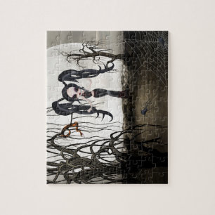 Sepia Gothic Girl Legpuzzel