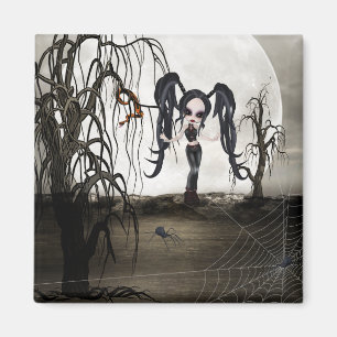 Sepia Gothic Girl Magneet