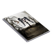 Sepia Gothic Girl Notitieboek (Rechterzijde)