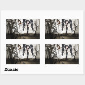 Sepia Gothic Girl Rechthoekige Sticker (Vel)