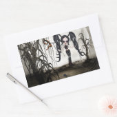 Sepia Gothic Girl Rechthoekige Sticker (Envelop)